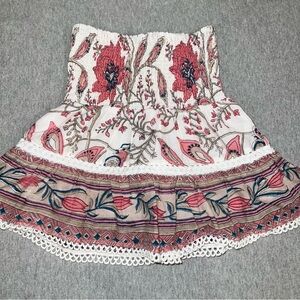 Belle Girls Floral Boho Skirt - Pink and Cream